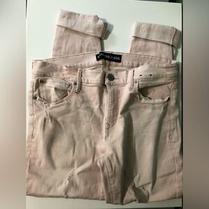Express pale pink distress jeggings